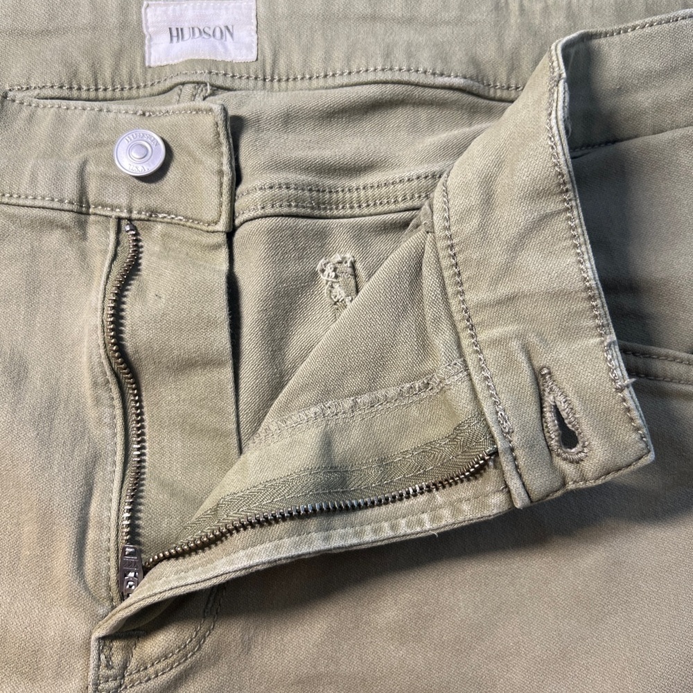 HUDSON Jeans Men 38 Shorts Rex Raw Edge Jean Shorts Olive Green - Picture 7 of 12